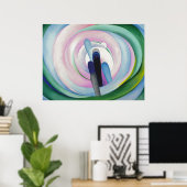 Grau Linien w Schwarz, Blau und Gelb | O'Keeffe | Poster (Heimbüro)