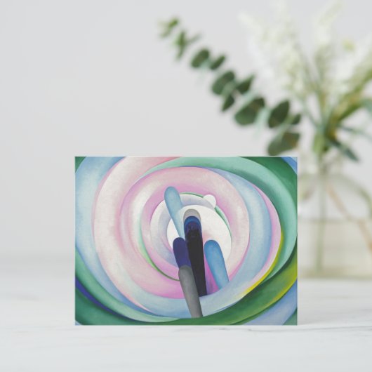 Grau Linien w Schwarz, Blau und Gelb | O'Keeffe | Postkarte (Stehend Vorderseite)