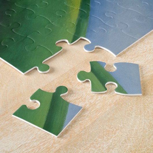 Grau Linien w Schwarz, Blau und Gelb | O'Keeffe | Puzzle (Seite)