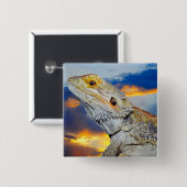 Grau Lizard bei Sonnenuntergang Button (Vorne & Hinten)