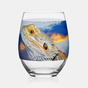 Grau Lizard bei Sonnenuntergang Weinglas Ohne Stiel
