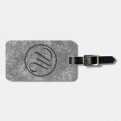 Grau-Marbid-Oval-Monogramm Gepäckanhänger (Vorderseite horizontal)