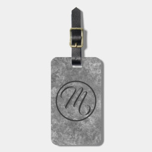 Grau-Marbid-Oval-Monogramm Gepäckanhänger
