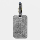 Grau-Marbid-Oval-Monogramm Gepäckanhänger (Rückseite vertikal)