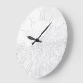 Grau-Metallic-Silberrömischer Glitzer Große Wanduhr (Winkel)