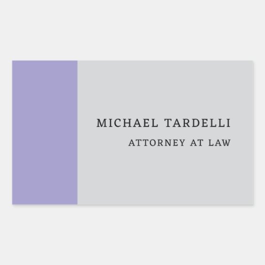 Grau Minimalistisch Classic Beruflich Rechteckiger Aufkleber (Vorderseite)