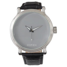 Grau minimalistischer benutzerdefinierter Name  Armbanduhr
