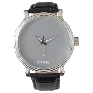 Grau minimalistischer benutzerdefinierter Name Armbanduhr