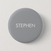 Grau minimalistischer benutzerdefinierter Name  Button (Vorderseite)