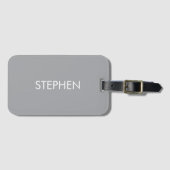 Grau minimalistischer benutzerdefinierter Name Gepäckanhänger (Vorderseite (Horizontal))