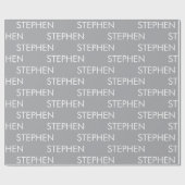 Grau minimalistischer benutzerdefinierter Name Geschenkpapier (Flach)