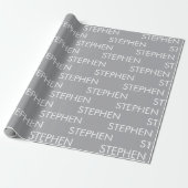 Grau minimalistischer benutzerdefinierter Name Geschenkpapier (Ungerollt)