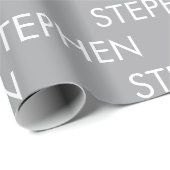 Grau minimalistischer benutzerdefinierter Name Geschenkpapier (Rolleneckpunkt)