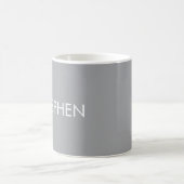 Grau minimalistischer benutzerdefinierter Name Kaffeetasse (Mittel)