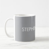 Grau minimalistischer benutzerdefinierter Name Kaffeetasse (Links)