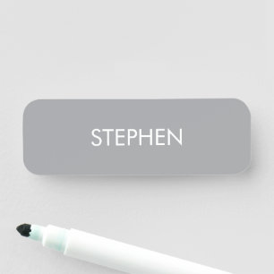 Grau minimalistischer benutzerdefinierter Name Namensschild