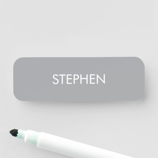 Grau minimalistischer benutzerdefinierter Name  Namensschild (Beispiel)