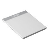 Grau minimalistischer benutzerdefinierter Name Notizblock (angewinkelt)