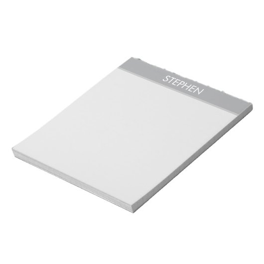Grau minimalistischer benutzerdefinierter Name Notizblock (Rotiert)