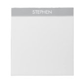 Grau minimalistischer benutzerdefinierter Name Notizblock (Vorderseite)