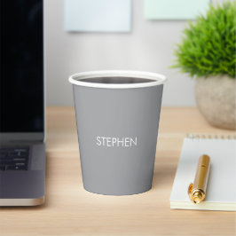 Grau minimalistischer benutzerdefinierter Name  Pappbecher