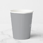 Grau minimalistischer benutzerdefinierter Name  Pappbecher (Rechts)