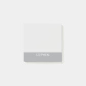 Grau minimalistischer benutzerdefinierter Name Post-it Klebezettel (Vorderseite)