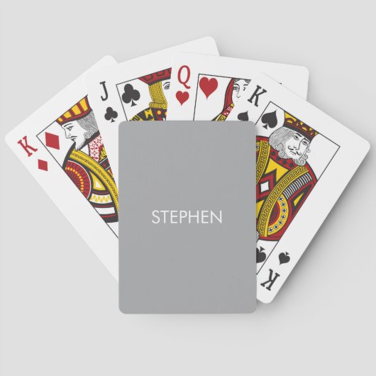 Grau minimalistischer benutzerdefinierter Name  Spielkarten (Rückseite)