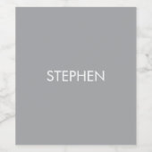 Grau minimalistischer benutzerdefinierter Name Weinetikett (Einzelnes Label)