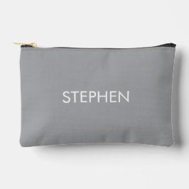 Grau minimalistischer benutzerdefinierter Name  Zubehörtasche