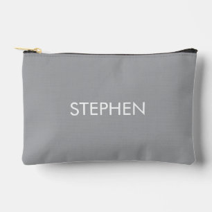Grau minimalistischer benutzerdefinierter Name  Zubehörtasche