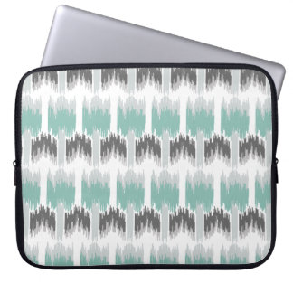Grau Mint Aqua Moderne Abstrakte Florale Ikat Must Laptopschutzhülle