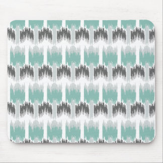 Grau Mint Aqua Moderne Abstrakte Florale Ikat Must Mousepad