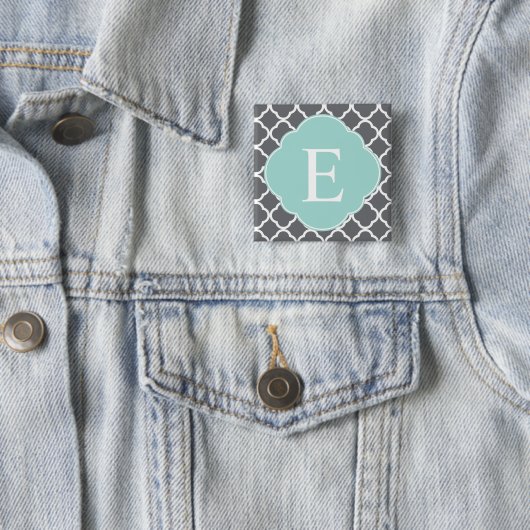 Grau-Minze-Monogramm Button (Beispiel)