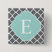 Grau-Minze-Monogramm Button (Vorderseite)