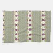 Grau mit Burgundy florale Küche Handtuch (Horizontal)