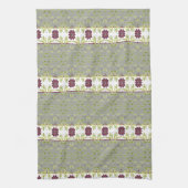 Grau mit Burgundy florale Küche Handtuch (Vertikal)