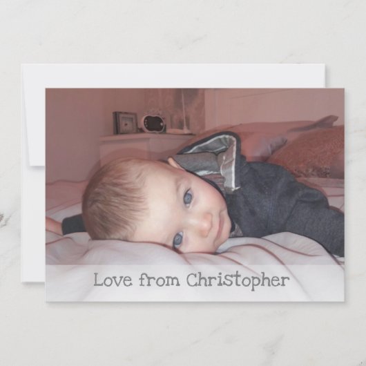 Grau mit Foto und Namen Dankeskarte (Vorderseite)