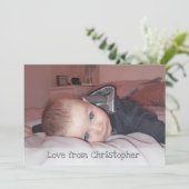 Grau mit Foto und Namen Dankeskarte (Stehend Vorderseite)