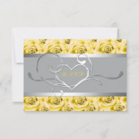 Grau mit gelbem Rosenpapier-Antwortkarte