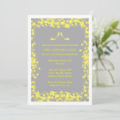 Grau mit gelber Heels-Brautparty-Einladung Einladung (Stehend Vorderseite)