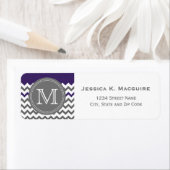 Grau Mit Monogramm Lila Zickzack (Insitu)