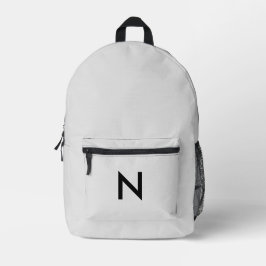 Grau Mit Monogramm Moderner Minimalistischer Chic  Bedruckter Rucksack