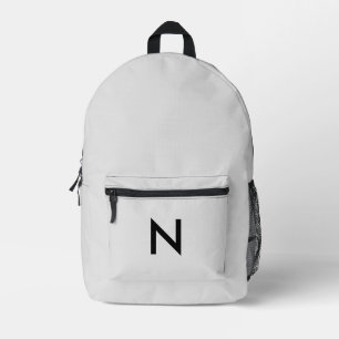 Grau Mit Monogramm Moderner Minimalistischer Chic  Bedruckter Rucksack