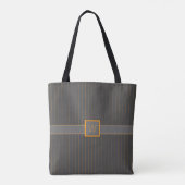 Grau mit Orange Pinstripes (All-Over-Print Bag) Tasche (Rückseite)