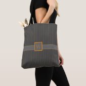 Grau mit Orange Pinstripes (All-Over-Print Bag) Tasche (Von Nahem)