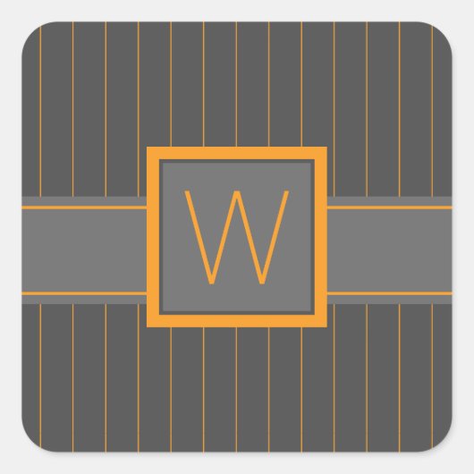 Grau mit Orange Pinstripes Aufkleber (Vorderseite)