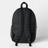 Grau mit Orange Pinstripes Bedruckter Rucksack (Rückseite)