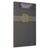 Grau mit Orange Pinstripes Clipboard Klemmbrett (Rechts)