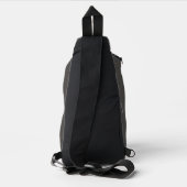 Grau mit Orange Pinstripes Crossbody Bag (Rückseite)